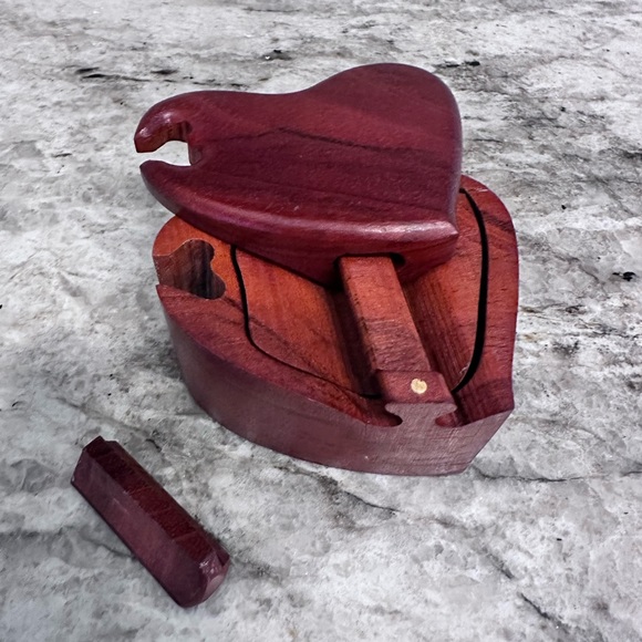 Wooden Mahogany puzzle Box - Picture 4 of 11